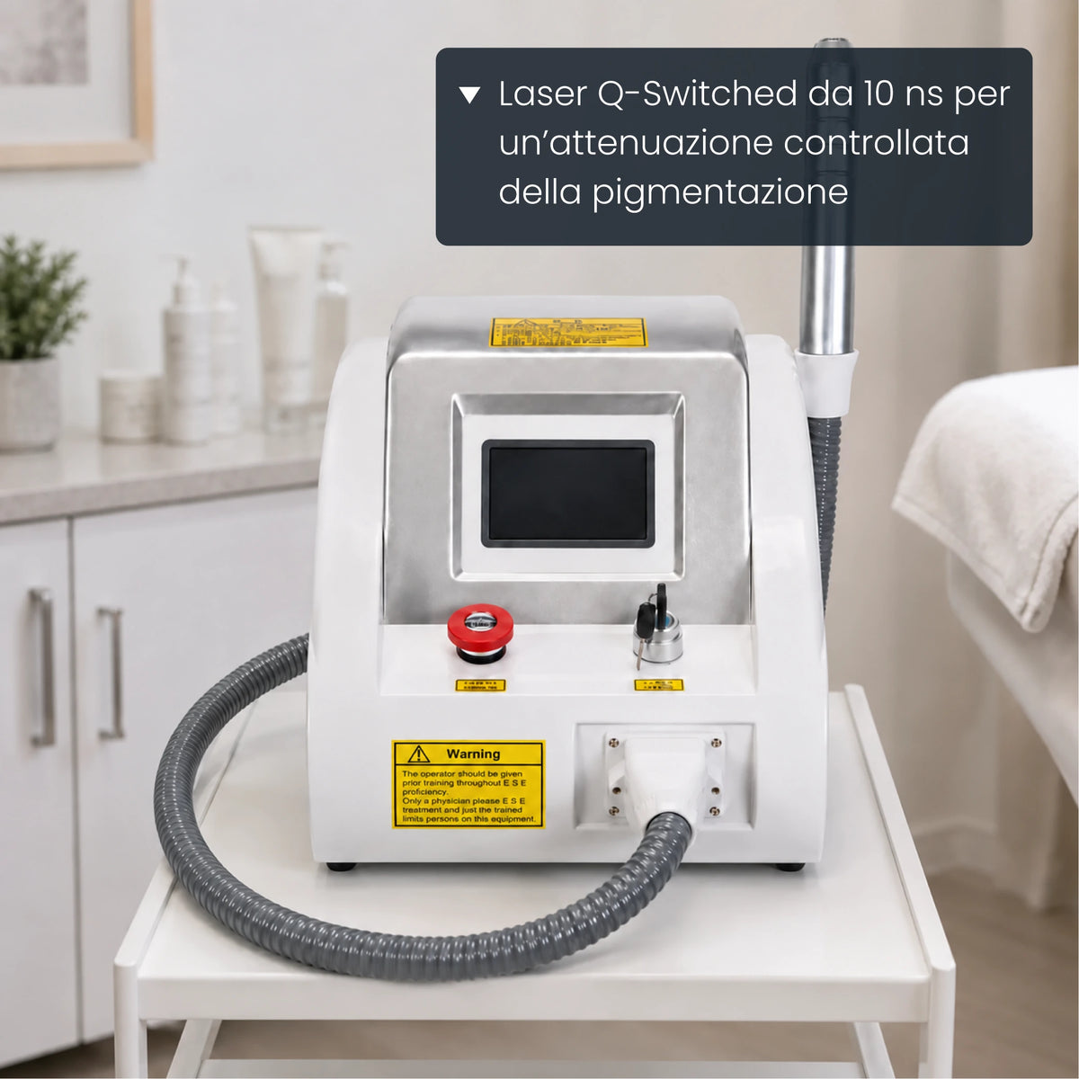Laser Q-switched premium da 10 ns per un'attenuazione controllata dei pigmenti