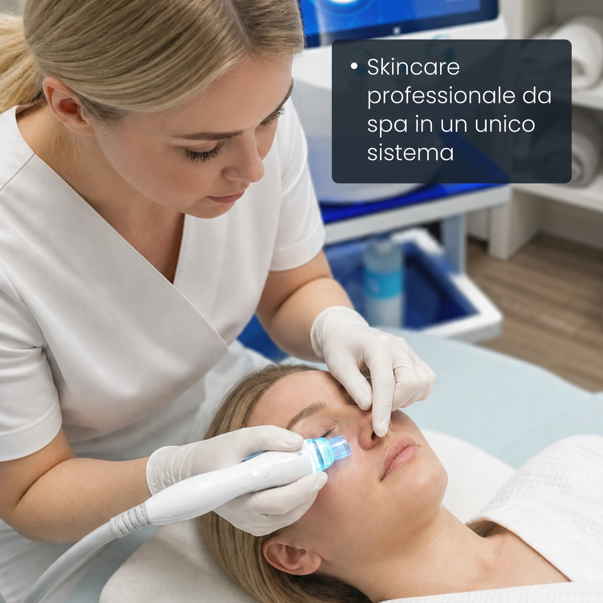 Cura professionale della pelle da spa in un sistema