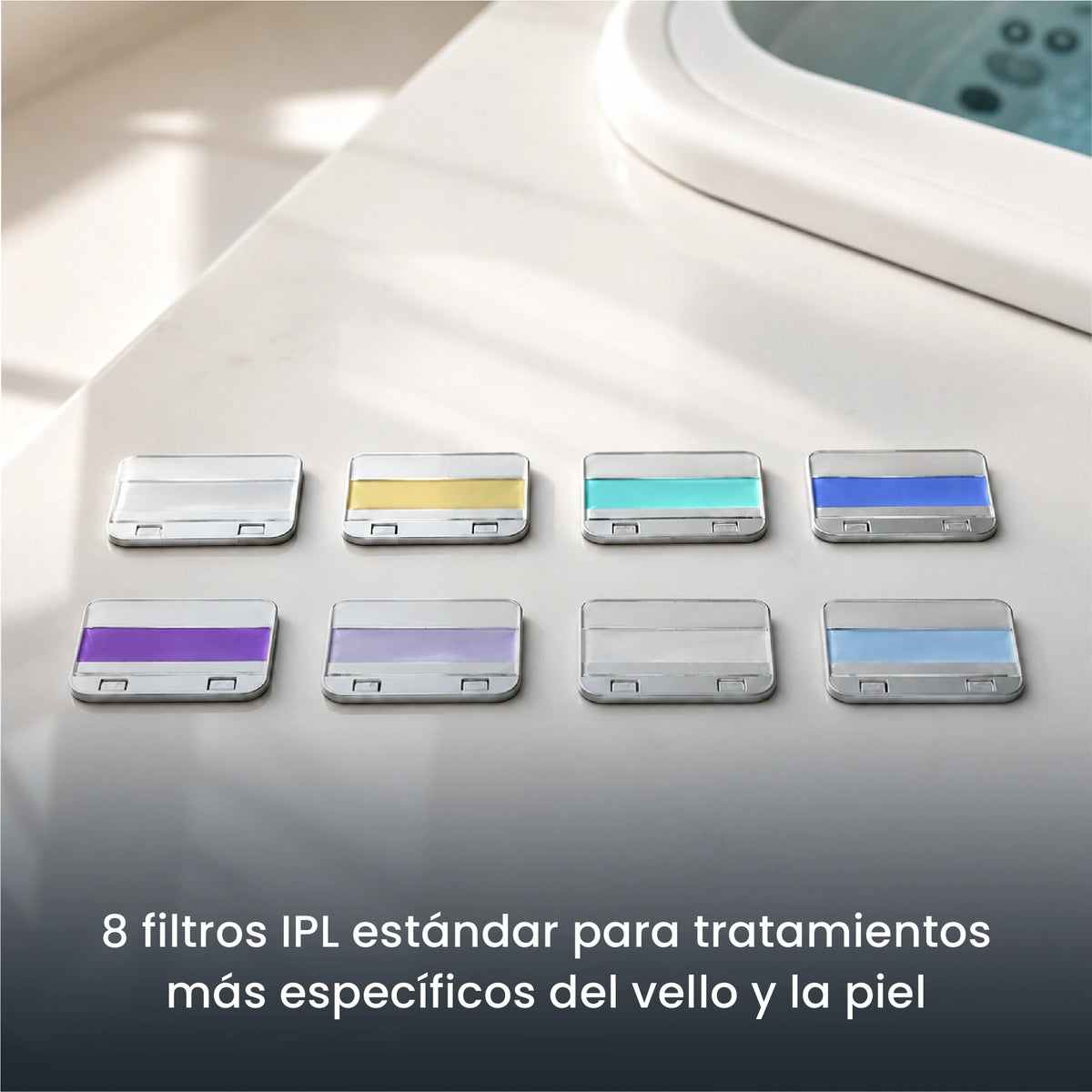 8 filtros IPL estándar para necesidades específicas relacionadas con el vello y la piel