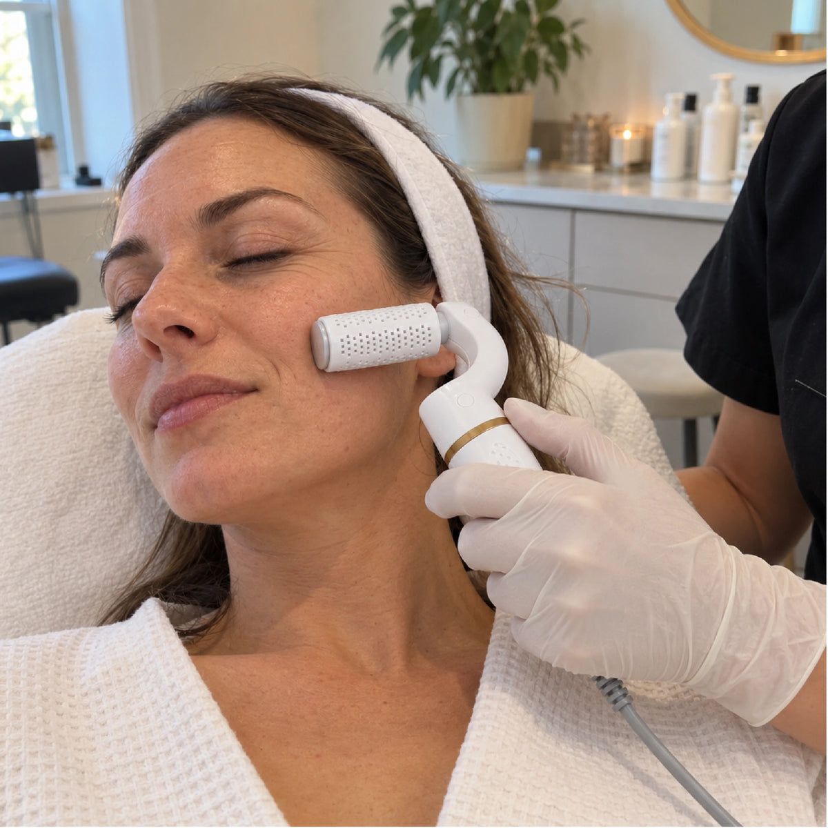 Gesichtskonturierung, Hautstruktur, Hautton und Infusionsunterstützung kombinieren